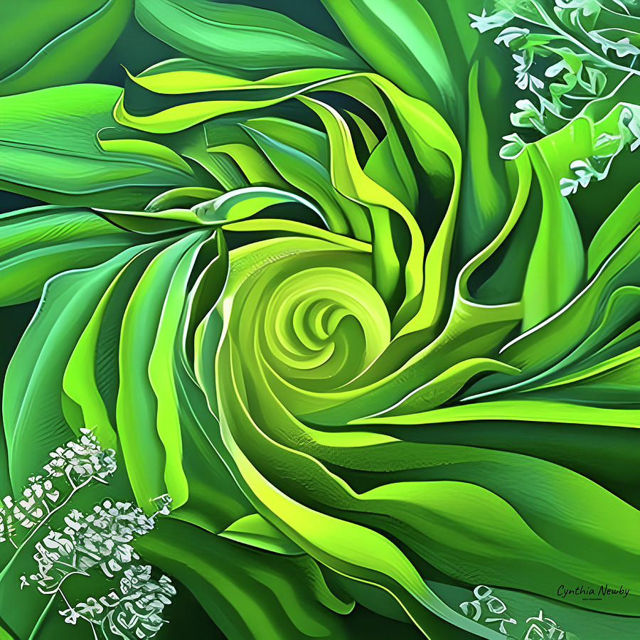Celtic Greenery Abstract Digital Art by Cindys Creative Corner