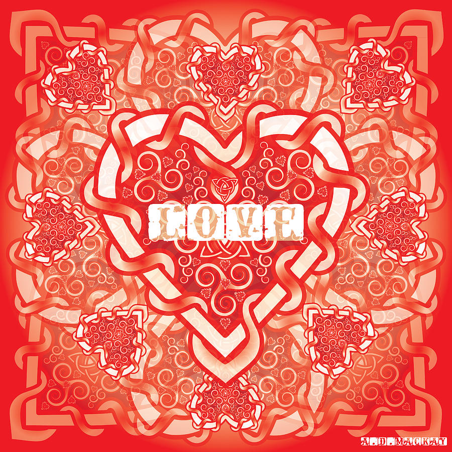 Celtic Heart Mandala Digital Art by Celtic Artist Angela Dawn MacKay