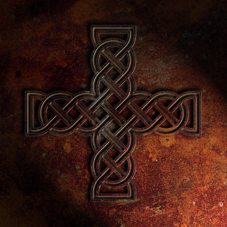 Celtic Knotwork Valentine Heart Rust Texture No 1 Repost Digital Art by Brian Carson