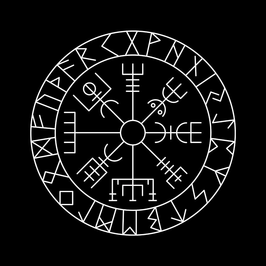 Celtic Lucky Charm Viking Compass Vegvisir Love Painting By Walsh 