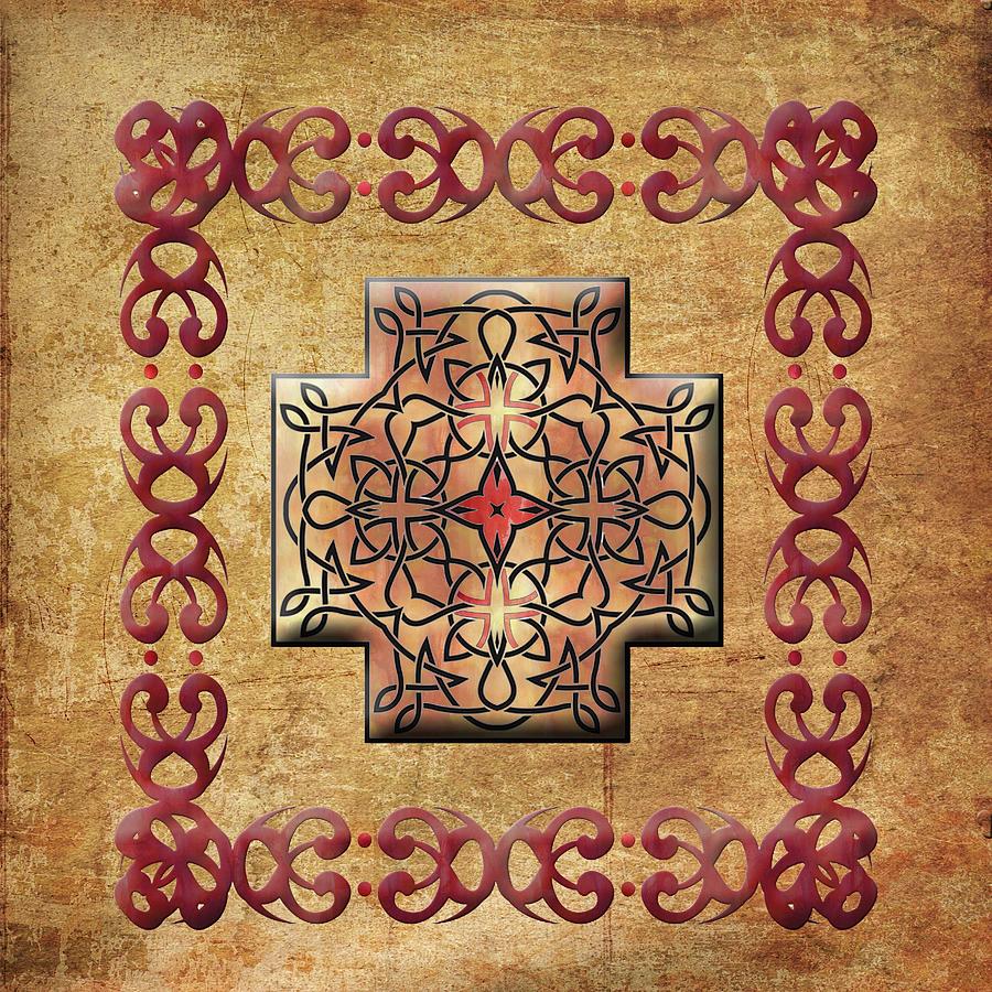Celtic Square Cross Framed  Mixed Media by Kandy Hurley