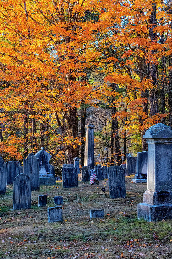 Cemetery Autumn Photograph by Tom Singleton