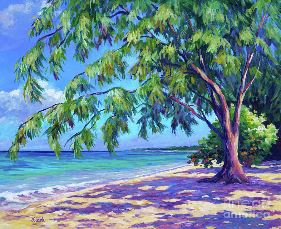 Beach Painting - Cemetery Beach Grand Cayman by John Clark
