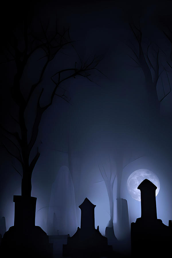 Cemetery Ghost Digital Art by Mark Andrew Thomas