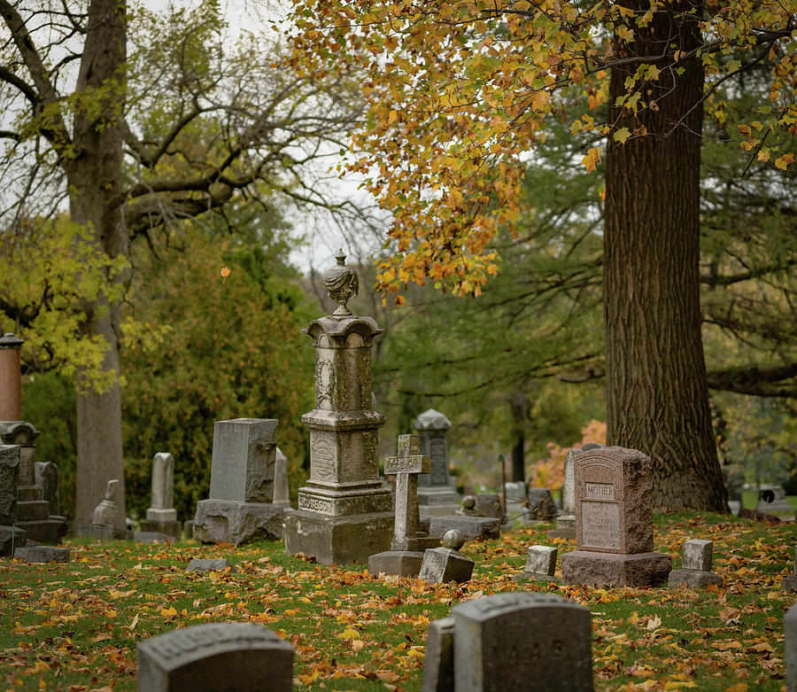 Cemetery In Fall Photograph by Ray Congrove