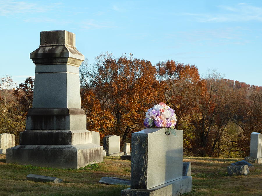 Cemetery tombstones and trees in Appalachian Kentucky Fall 2022 ...