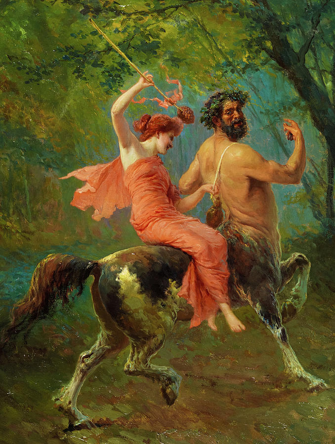 Centaur and Maenad Painting by Ettore Forti
