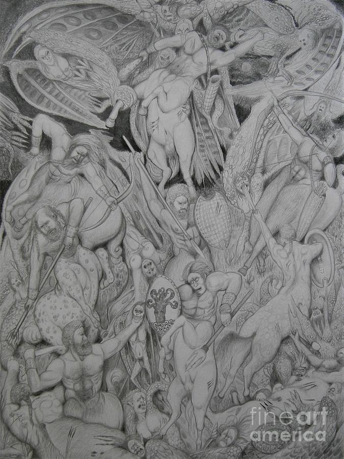 Centaurs Overwhelmed By Voracious Harpies by Balkishan Jhumat Centaurs Overwhelmed By Voracious Harpies by Balkishan Jhumat
