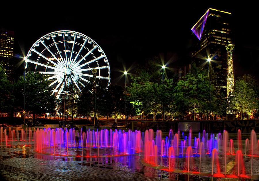 Centennial Olympic Park at Night Photograph by Mark Chandler Fine Art