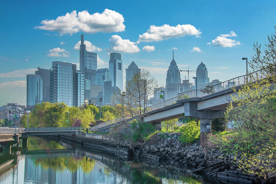Center City from Riverwalk - Philadelphia Photograph by Bill Cannon