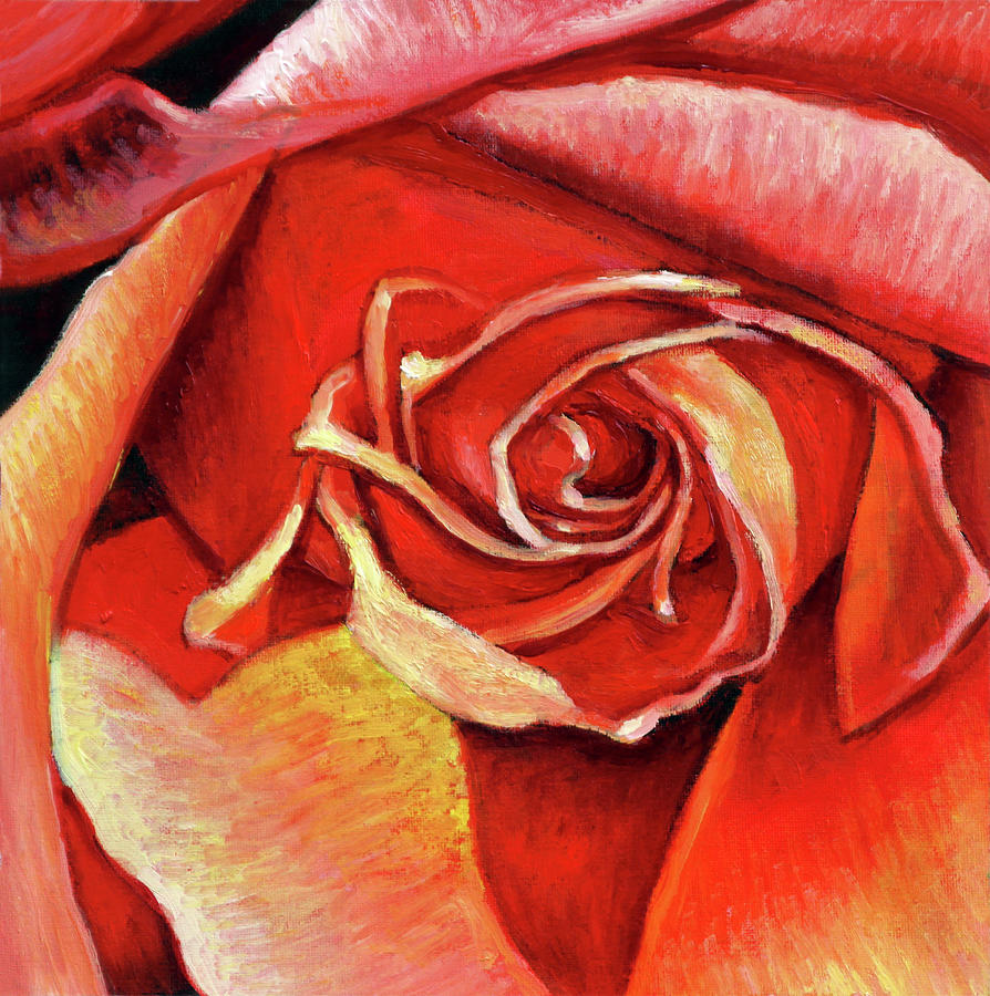 Center of the Rose Painting by John Lautermilch