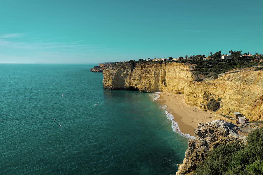 Centianes Beach from the cliff in Algarve Photograph by Angelo DeVal