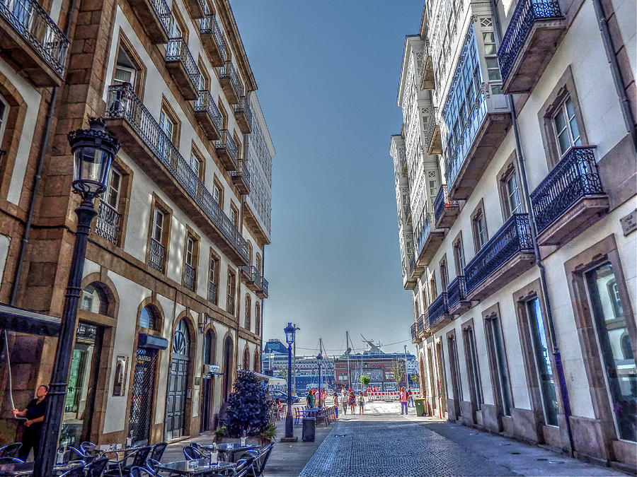 Central access road to the port of La Coruna Photograph by Japatino