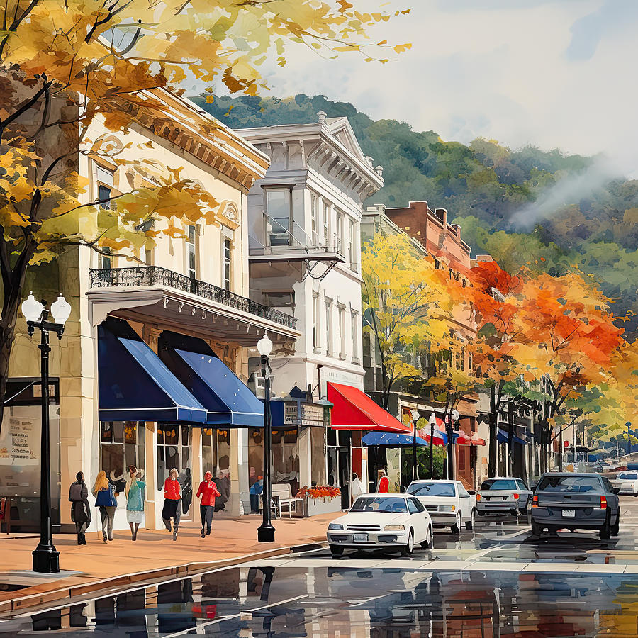 Central Avenue Hot Springs Arkansas Painting by Lourry Legarde