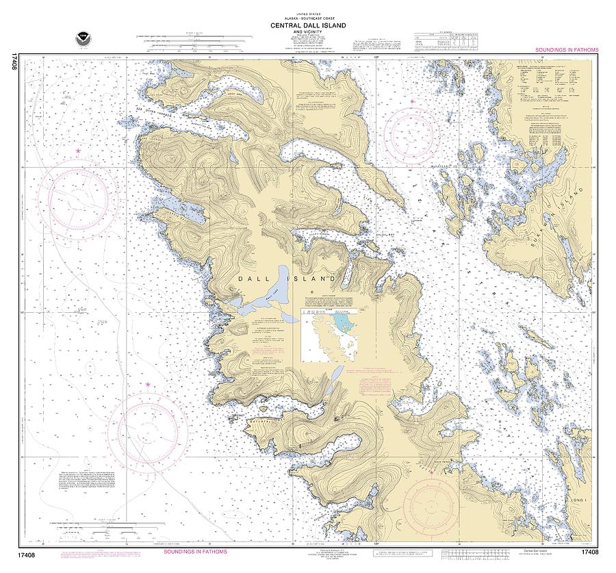 Central Dall Island And Vicinity Alaska, Noaa Chart 17408 Digital Art ...