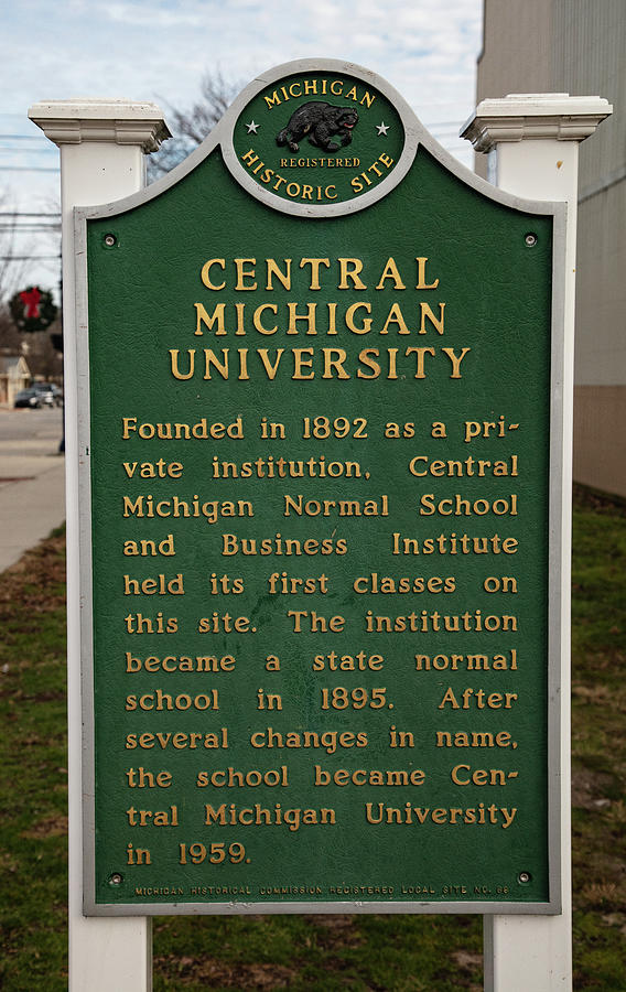 Central Michigan University Historical Marker  Photograph by Eldon McGraw