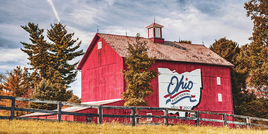 Central Ohio Red Bicentennial Barn Panorama Photograph by Gregory Ballos