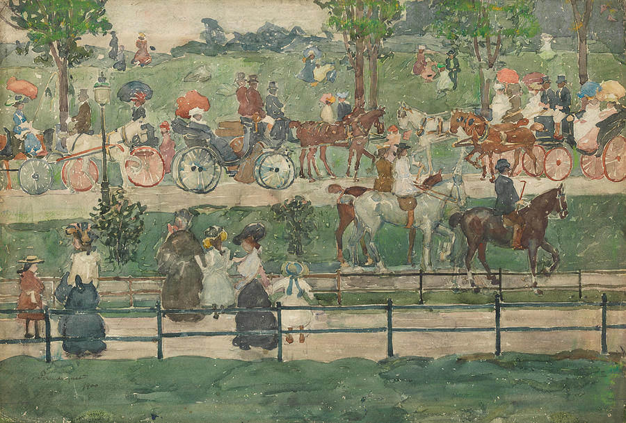 Central Park, 1900 Drawing by Maurice Prendergast
