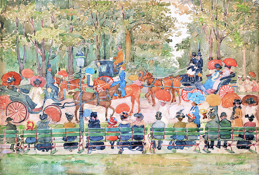 Central Park Painting - Central Park 1901 - Digital Remastered Edition by Maurice Brazil Prendergast
