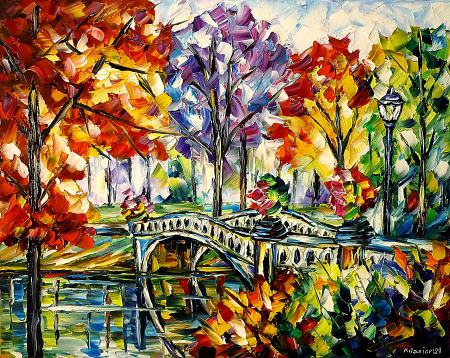 Central Park, Bow Bridge Painting by Mirek Kuzniar