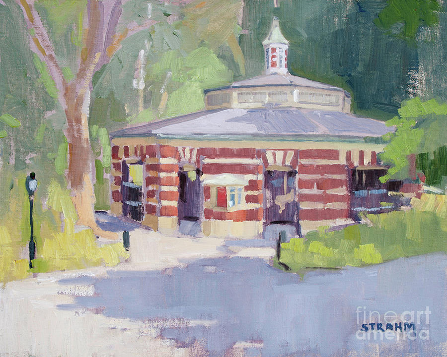 Central Park Carousel, New York City Painting by Paul Strahm