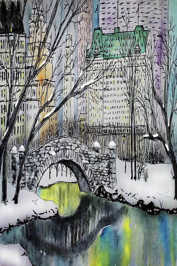 Central park Drawing by Marisol Roldan Fine Art America