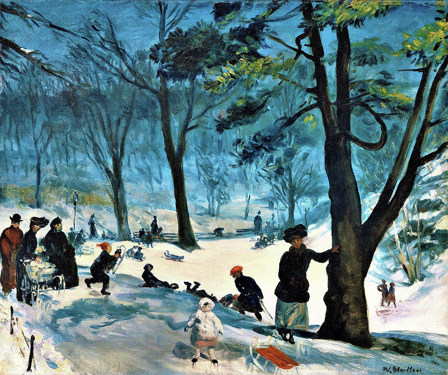 William James Glackens Painting - Central Park, Winter - Digital Remastered Edition by William James Glackens