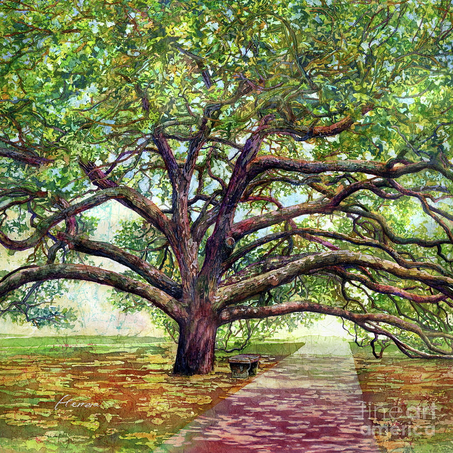 Century Tree - 100 Years Old Oak Painting by Hailey E Herrera - Fine ...