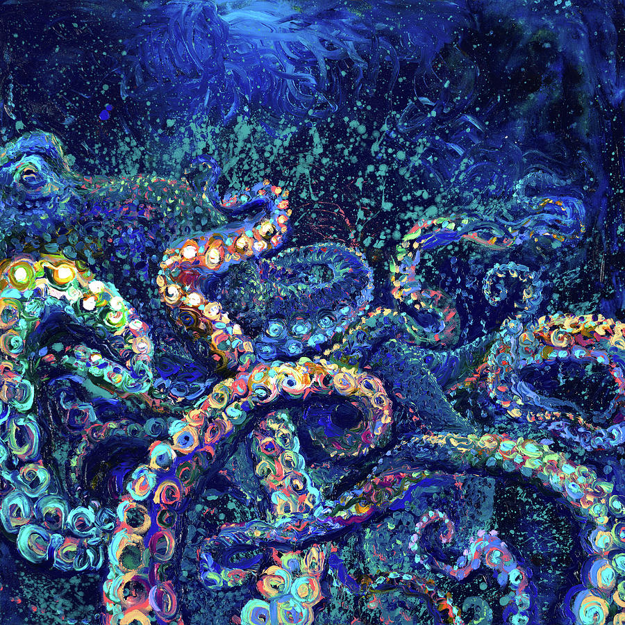 Octopus Painting - Cephalopod by Iris Scott