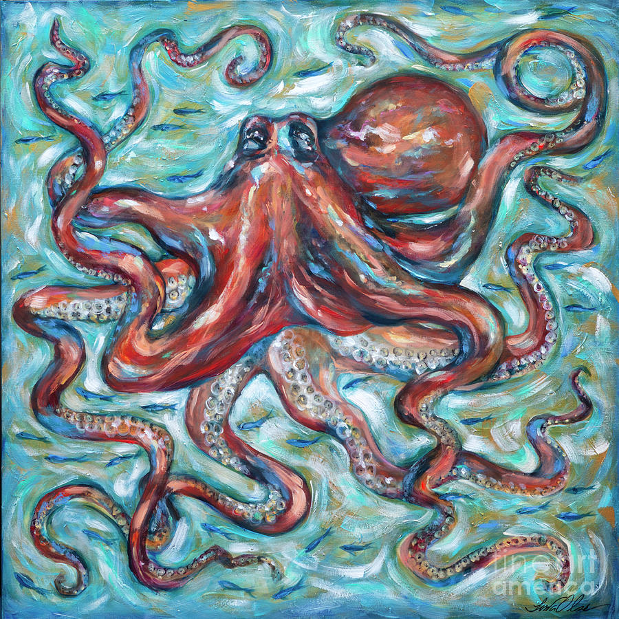 Cephalopod Joy Painting by Linda Olsen