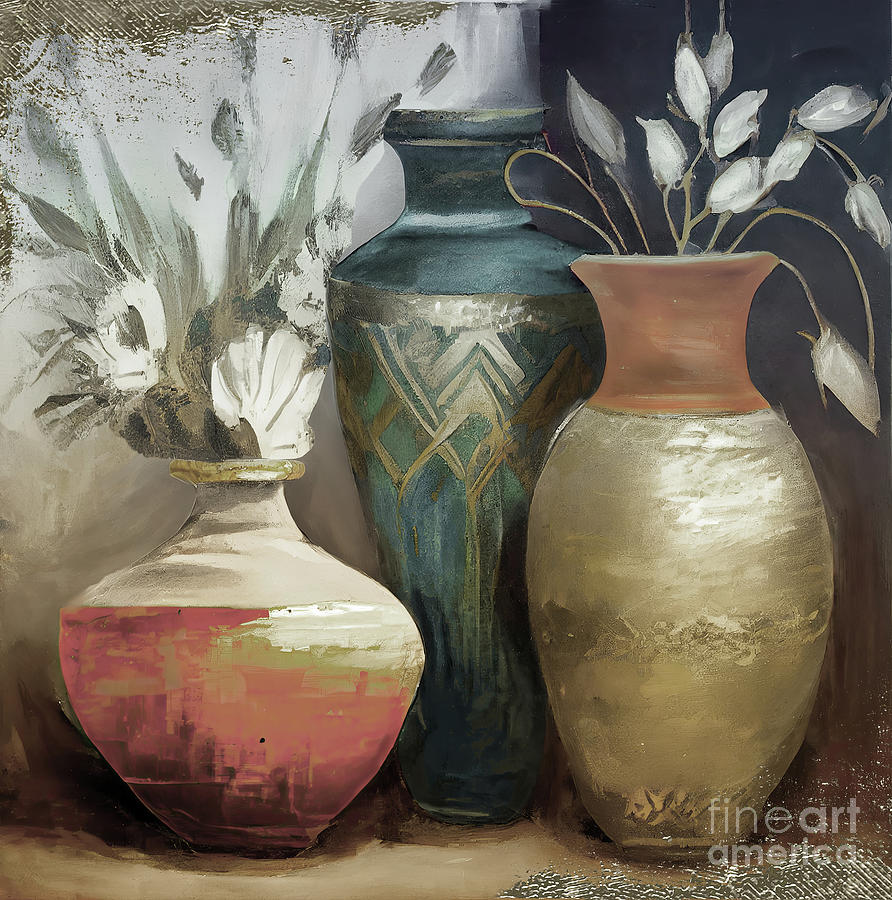 Still Life Painting - Ceramic Dialogue I by Mindy Sommers