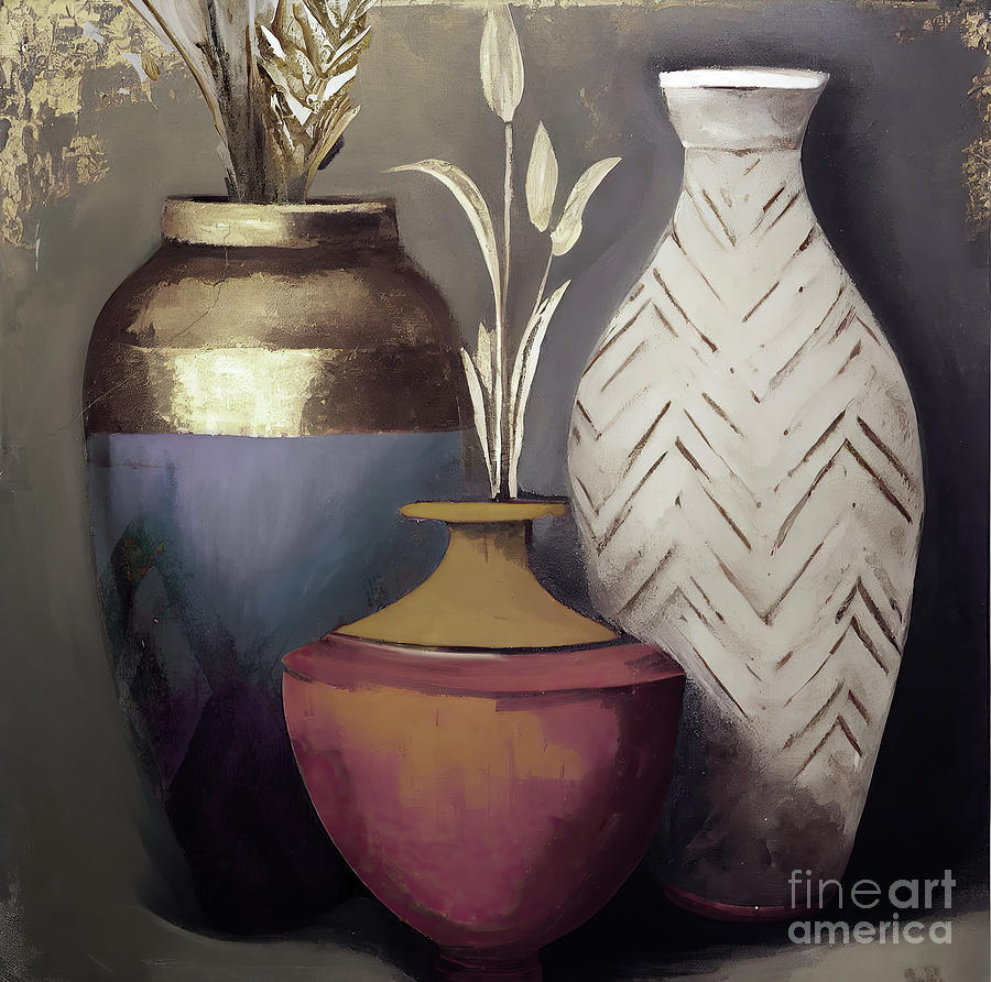 Still Life Painting - Ceramic Dialogue II by Mindy Sommers