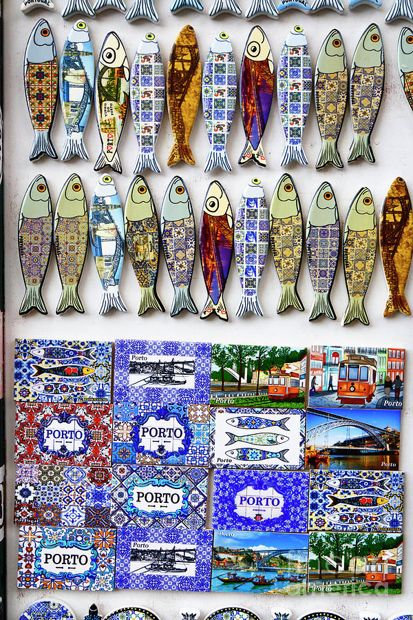 Ceramic sardine fridge magnets Porto Portugal Photograph by James Brunker