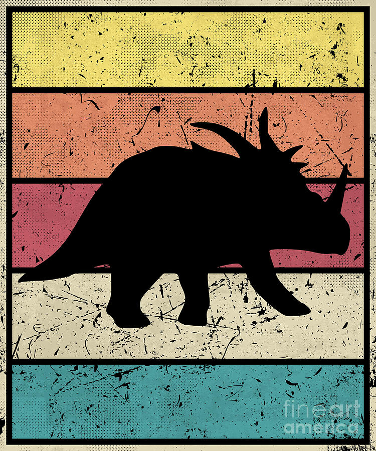 CERATOPSIAN Dinosaur Retro Vintage classic Digital Art by Filip ...
