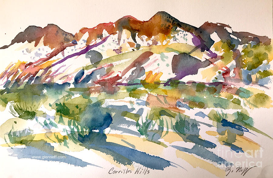 Cerrillos Hills Painting by Glen Neff
