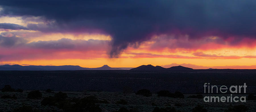 Cerro Pedernal Sunset Pano Photograph by Elijah Rael