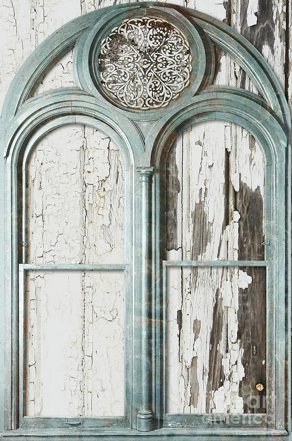 Cerulean Window Painting by Mindy Sommers