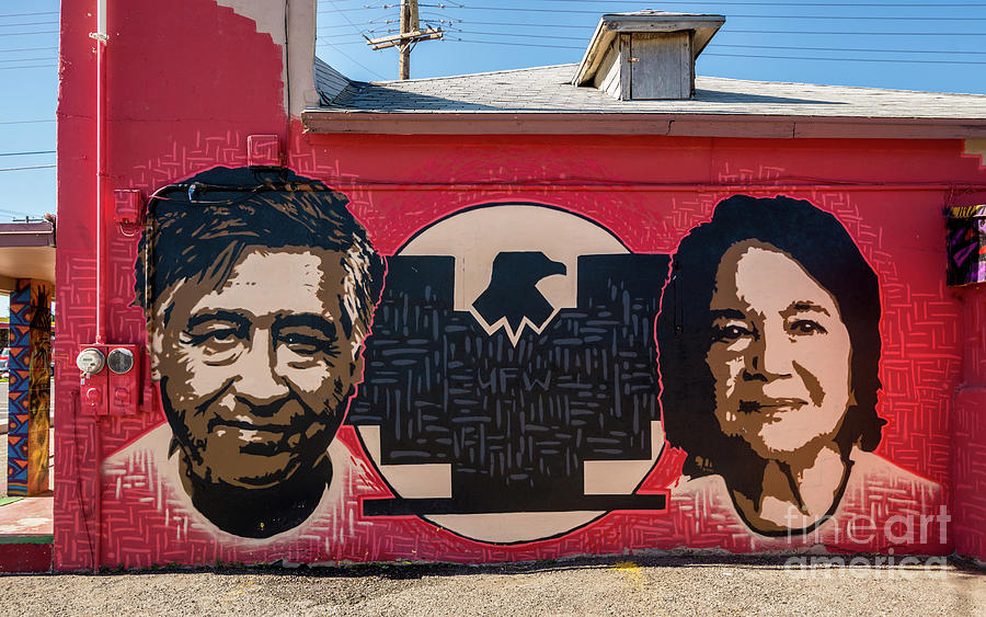 Cesar Chavez and Dolores Huerta Mural - Utah Photograph by Gary Whitton