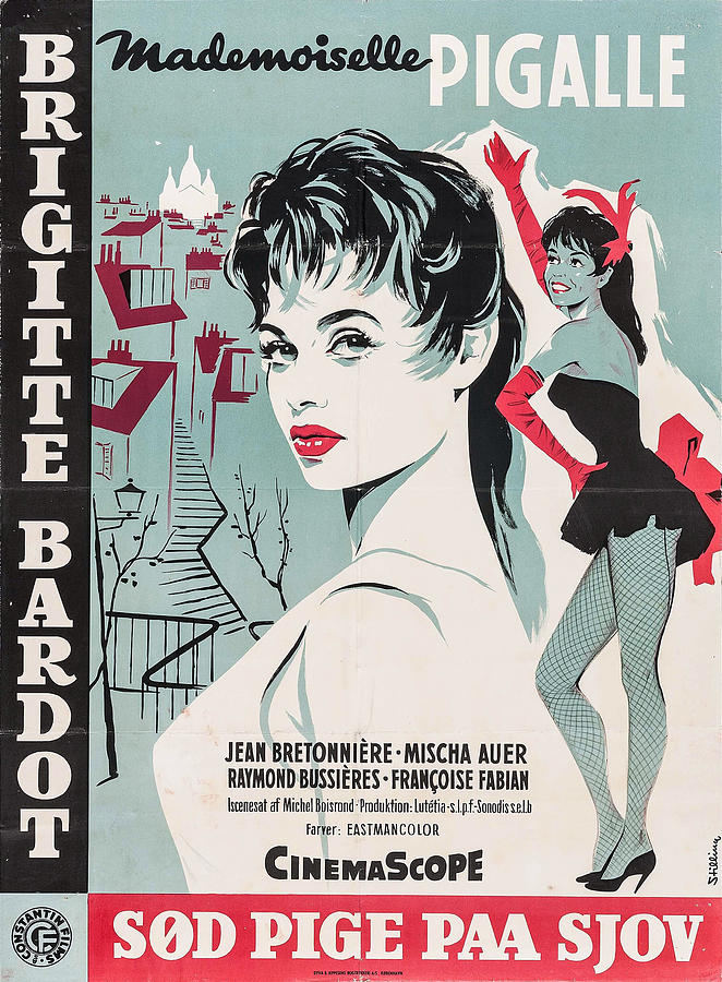 Cette Sacree Gamine, 1956 - art by Benny Stilling Mixed Media by Movie World Posters