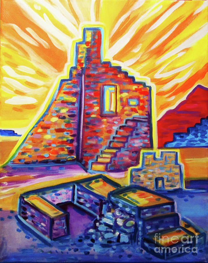 Chaco Tower  Painting by Rachel Houseman