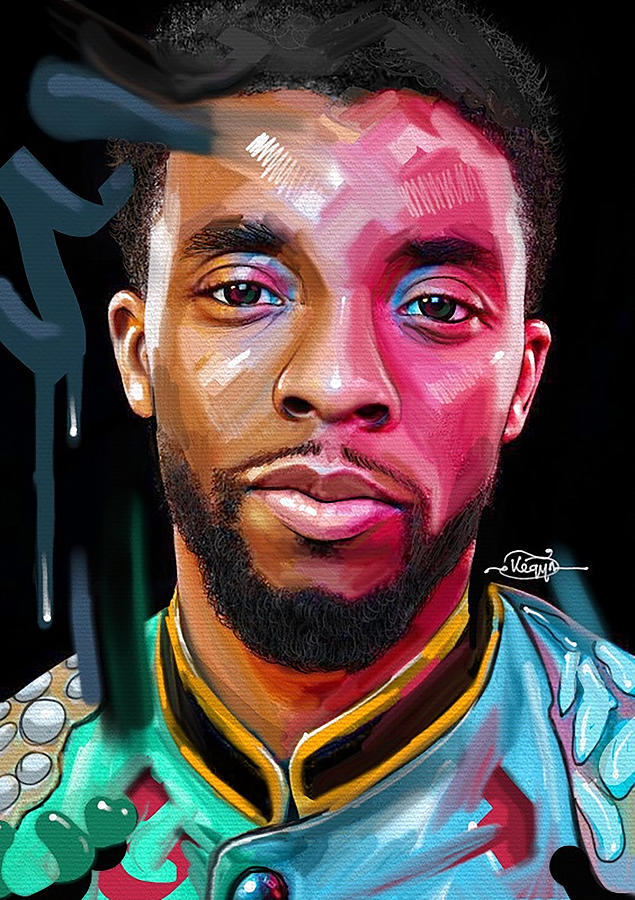 Chadwick Aaron Boseman Digital Art by Kegya Pixels