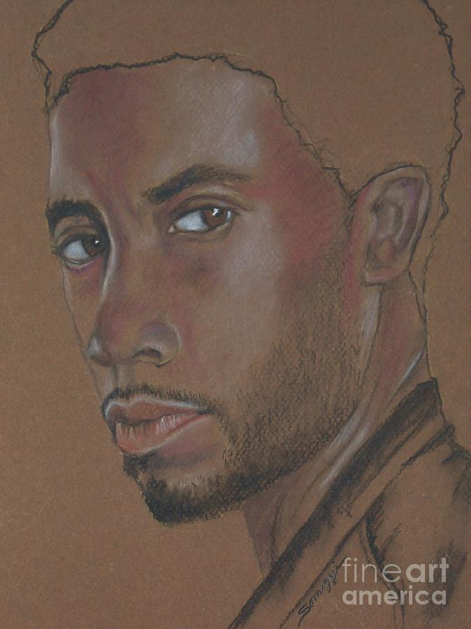 Chadwick Boseman Drawing by Jayne Somogy