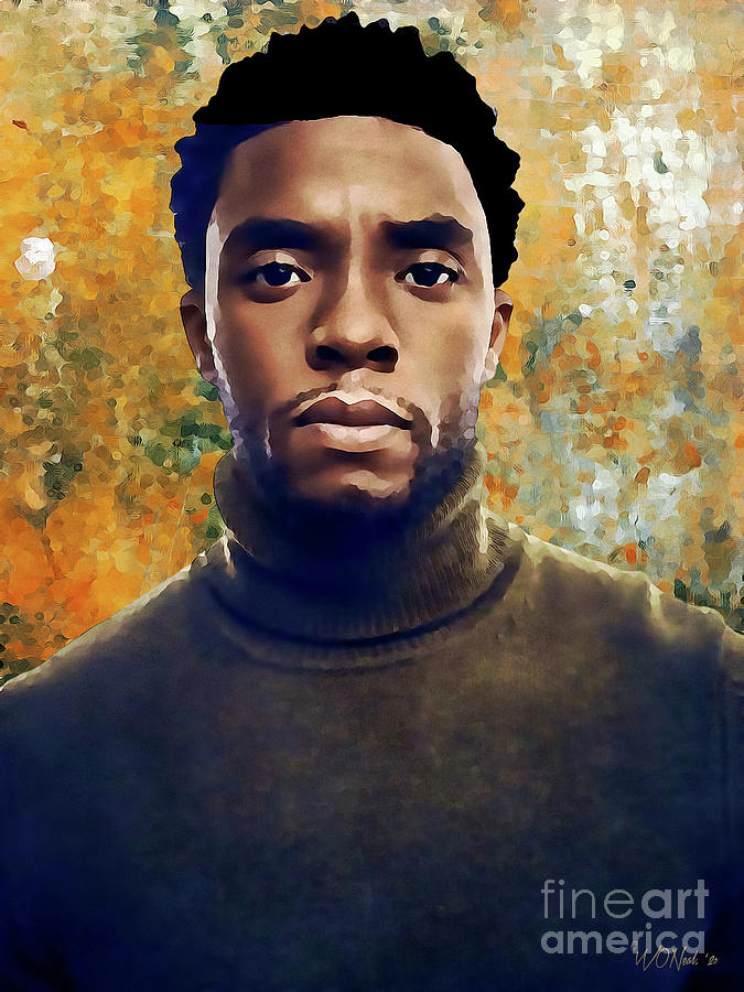 Portrait Digital Art - Chadwick Boseman, No. 2 by Walter Neal