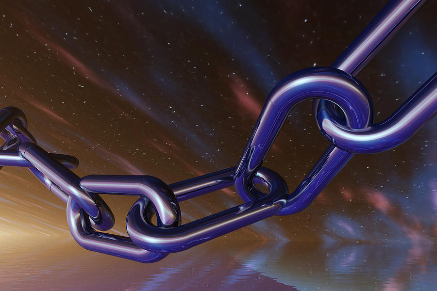 Chain Links Against An Amber Sky Drawing by Rubberball/Clark Dunbar