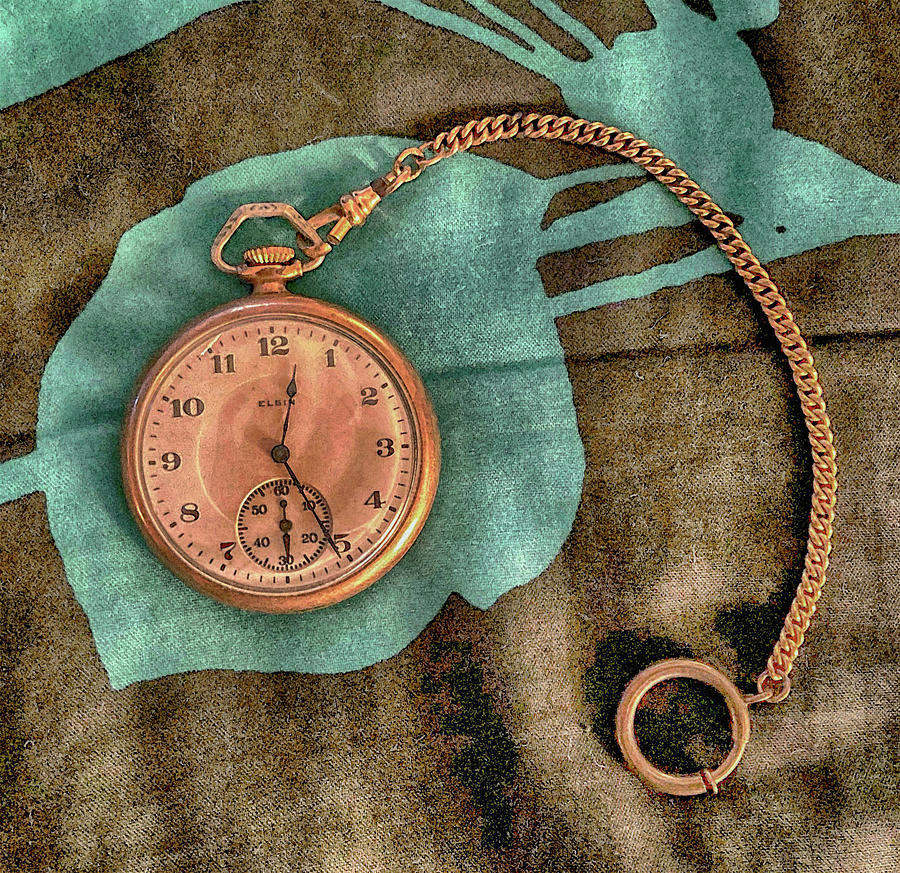 Watch Still Life Photograph - Chain of Time 033022 by Mary Bedy