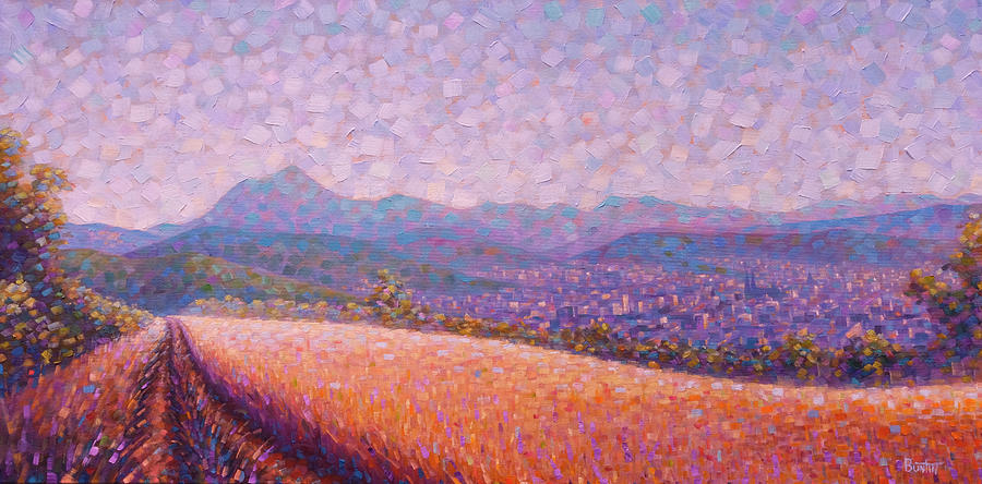 Impressionism Painting - Chaine des Puys by Rob Buntin Impressionism Painting - Chaine des Puys by Rob Buntin