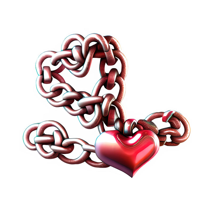Chained Heart Digital Art by Amalia Suruceanu