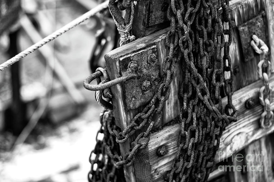 Chains on the Dock at Little River Photograph by John Rizzuto