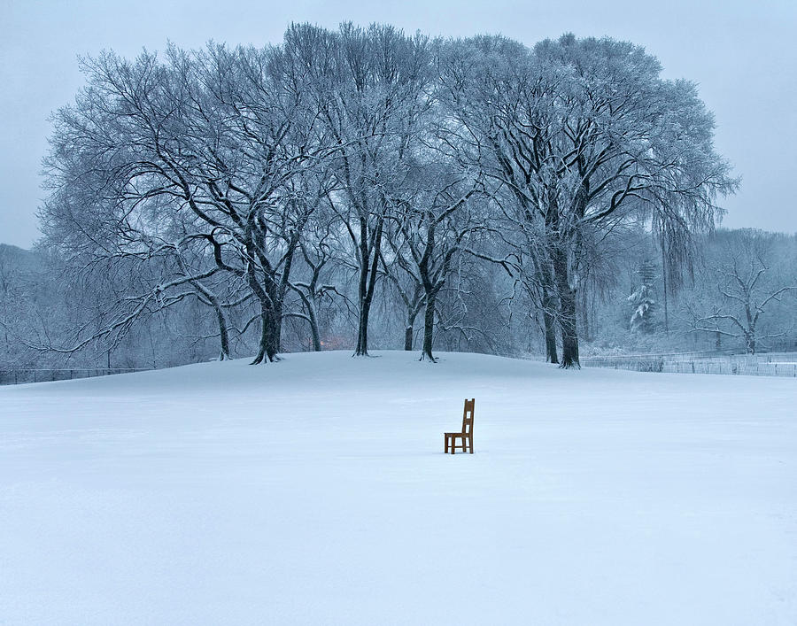 Chair in Snow Photograph by John Manno