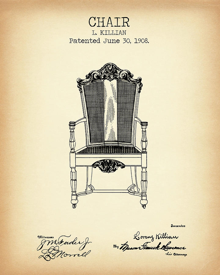 Chair vintage patent Digital Art by Dennson Creative Fine Art America